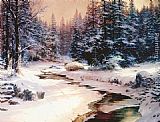 Thomas Kinkade Canvas Paintings - Winter's End